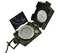 C.A.O. - Bussola clinometro in metallo - Colore cachi - Lunghezza 21 cm (aperta) - 10,5 cm (chiusa) - Larghezza 6,5 cm - Altezza 3 cm - Diametro ø Bussola 5 cm