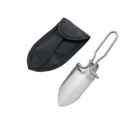 C.A.O. - Mini pala con custodia in acciaio inox - lunghezza 14,5 cm (piegata) 23 cm (aperta) - larghezza 6 cm, argento