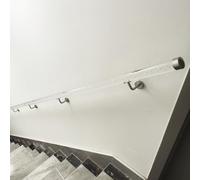 C acrilico ir il kit con estremità C & staffe - ringhiera sicura per interni/esterni per irs e balaustre, 360 cm (11,8 piedi) - staffa argento, maniglione