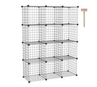 C&AHOME Wire Cube Storage, 12 cubi organizer in metallo a C, mensole modulari, organizer per armadio, ideale per casa, ufficio, soggiorno, 91 x 32 cm (lunghezza x larghezza x altezza), Gray
