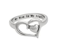 C Anelli per Uomini per Il Sesso Regalo giorno Lettering da donna Mother's My Is My Ring Gioielli Heart Angel Orecchini Mom Rings Telecamera Ring Proiettore (White, 6)