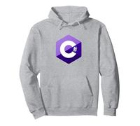 C# (C Sharp) per Ingegneri Felpa con Cappuccio, Unisex per Adulti, Grigio Melange, S