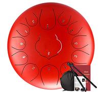 C Chiave Tongue Thumue Drum 12 Pollici 13 Note, Tamburo Etereo Con Mazze, Libro Tutorial, Adesivo Tonico E Borsa Da Viaggio, Per Campeggio, Meditazione, Terapia Musicale (Color : Red)
