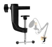 C-Clamp Base Stand Mounting Accessory - Supporto Da Tavolo Per Microfoni Con Vite Regolabile Morsetto di Montaggio In Metallo Robusto Appeso Outrigger Braccio A Forbice Morsetto, 1pz