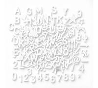 C CRYSTAL LEMON Lettere bianche precut per letter board in feltro, 394 pezzi, 1,9 cm, lettere numeri e simboli in plastica, compatibili con lavagne standard, non adatte a pegboard