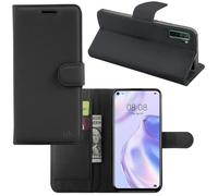 C D R Custodia per Huawei P40 Lite 5G, in similpelle nero, a libro con chiusura magnetica, funzione stand e portafoglio con portatessere
