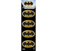 C&D Visionary DC Comics Logo Batman Set di 4 mini adesivi in metallo dorato, carta, multicolore, 2,5 cm x 3,8 cm