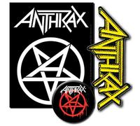 C&D Visionary - Set di 3 toppe adesive Anthrax per bottoni, colore: rosso, nero, giallo