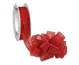 C.E. Pattberg 2712520-609 Nastro con Fiocco, Poliestere, Rosso, 25mm-20m