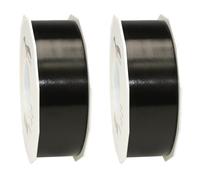 C.E. PATTBERG Nastro colore nero, rotolo nastro regalo, lungh. 91 m, largh. 40 mm, per decorare, abbellire pacchetti di Natale e pacchi regalo in ogni occasione (Confezione da 2)