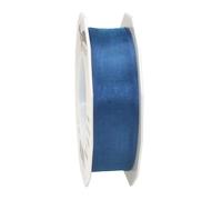 C.E. Pattberg Präsent 25 mm 25 m Wired Organza Ribbon 4-Seasons, Blue 25mm - 25m