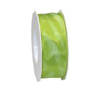 Präsent Nastro in taffetà cablato, Seide, Verde Muschio, 40mm-25m, 25 unità