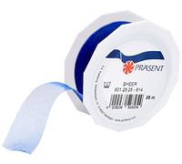 C.E. PATTBERG SHEER Nastro organza color blu reale, nastro chiffon per pacchi regalo, lungh. 25 m, largh. 25 mm, nastro largo per incartare regali, decorare, bricolage, nastri decorativi tessuto