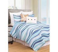C&F Home Seawaves Ocean Coastal - Set copripiumino per letto matrimoniale, 2 pezzi, colore: Blu