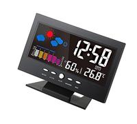 ° C / ° F Multifunzionale Interno Colorato LCD Digitale Misuratore di temperatura e umidità Orologio Termometro igrometro Calendario-Trend Allarme Livello Comfort Previsioni Meteo Vioce-attivato