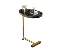 C-förmiger Beistelltisch,C-förmiger Couchtisch - End Sofa Kaffee Tee Beistelltisch - C-förmiges Nachttischtablett, fachmännisch aus TV-Tabletttisch, rustikaler Snack-Teetisch mit Metallrahmen für das