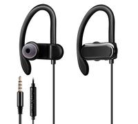 C G CHANGEEK Cuffie sportive con microfono, auricolari da corsa con ganci avvolgenti, ideali per allenamento in palestra, con cavo Ea...