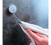 C-Hold portasciugamani estraibile/gancio per asciugamani l Il portasciugamani ingegnoso e intelligente, autoadesivo, acciaio inossidabile, cromo antiruggine confezione