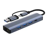 C Hub Docking Station - Adattatore multiporta C, Adattatore Gigabit Ethernet | Adattatore di rete Gigabit USB con porta Internet LAN, Cavo C Adattatore Ethernet multifunzionale per orde