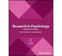 C. James Goodwin Research in Psychology Methods and Design 8e (Tascabile)