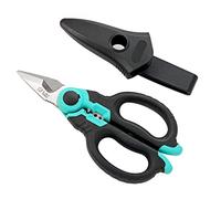 C.JET TOOL Forbici da elettricista in acciaio inox da 15,2 cm, resistenti, professionali, per cavi morbidi in alluminio e rame (turchese)