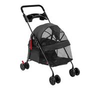 C-Juzarl Carrello per animali domestici fino a 15 kg, pieghevole, per cani e gatti di piccola e media taglia (nero)