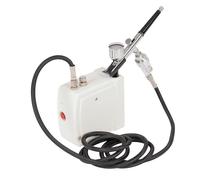 C-Juzarl Compressore per aerografo, con tubo da 1,7 m, set di pistola a spruzzo, mini aerografo compressore d'aria per modellismo, artigianato, tatuaggi, cottura (bianco)