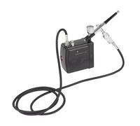 C-Juzarl Compressore per aerografo, con tubo da 1,7 m, set di pistola a spruzzo, mini aerografo compressore d'aria per modellismo, artigianato, tatuaggio, cottura (nero)