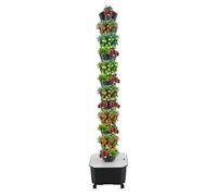 C-Juzarl Hydroponic Tower Growing System Hydroponic Tower - Torre per la coltivazione di idroponica a 12 strati, 60 piante, per interni idroponici Gardening Hydro Tower (grigio)