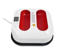 C-Juzarl Pressa per trasferimento plotter da 23 x 23 cm, portatile, pressa a caldo 85 - 205 °C, per vestiti, borse, cappelli (rosso)