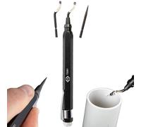 C.K CK T2281 - Sbavatrice e strumento di ritaglio 2 in 1, 2 punte per sbavatura, 1 punta a fessura, clip tascabile, contenitore interno, per marcatura di bordi in metallo e plastica, strumento di