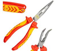 C.K Redline 2025 Edition VDE Bent Nose Pinza & Cutter 200mm, 1000v Isolato Elettrico Bent Nose Pinze & Wire Cable Cutters, Elettricisti Ingegnere Croppers Snips Elettricista, CK Tools T39070A 200