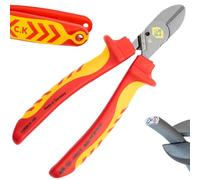 C.K RedLine 2025 Edition VDE CombiCutter 1, taglierina laterale tedesca per cavi elettrici da 160 mm, con cesoia a vite, predisposta per cordino, tronchesi per elettricisti, elettricisti, CK Tools