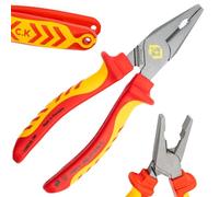 C.K Redline 2025 Edition VDE pinza combinata e taglierina 180 mm, 1000 v isolato elettrico becchi piatti e tagliacavi, elettricisti ingegnere troncatrici cesoie elettricista, CK Tools T39072A 180