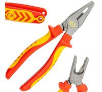 C.K Redline 2025 Edition VDE Pinza combinata e taglierina 200 mm, 1000 v isolato elettrico a becchi piatti e tagliacavi, elettricisti ingegneri troncatrici cesoie elettricista, CK Tools T39072A 200