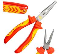 C.K Redline 2025 Edition VDE Snipe Nose Pinza & Cutter 170 mm, 1000 v Isolato Elettrico Snipe Nose Pinze & Wire Cable Cutters, Elettricisti Ingegnere Croppers Snips Elettricista, CK Tools T39076A 170