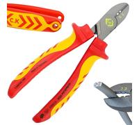 C.K Redline 2025 Edition VDE - Tagliacavi e spelafili da 160 mm, tagliacavi elettrici isolati di fabbricazione tedesca, con cordino, pinze per elettricisti, pinze per elettricisti, CK Tools T39073A