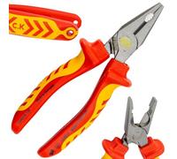 C.K Redline 2025 VDE Edition - Pinze combinate e tagliacavi, 160 mm, 1000 V, isolate, pinze elettriche a becchi piatti e tronchesi, elettricisti, pinze per elettricisti, CK Tools T39072A 160