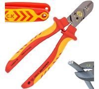 C.K RedLine Edizione 2025 VDE CombiCutter 3 MAX, 180 mm Tedesco Filo Elettrico Tagliacavi Laterali, Stripper, Bender, Cesoie a vite, Heavy Duty Elettricista Tronchesi Cesoie CK Tools T39083A 180
