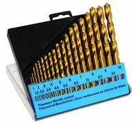 C.K T3291 Punte di trapano rivestite in nitruro di titanio grandezza 1-10 mm, set di 19 pezzi