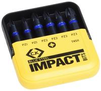 C.K T4511 Set di inserti “Blue Steel” per avvitatore a impulsi - 6 pezzi (PZ), 50mm