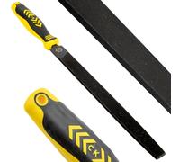 C.K Tools Engineers File 250 mm secondo taglio piatto sicuro bordo, acciaio ad alto tenore di carbonio ossido nero, impugnatura ergonomica a due componenti, fissaggio sicuro Tang Bond, sicurezza