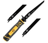 C.K Tools - Set di 4 seghe a mano multiple, sega a mano universale a cambio rapido con 3 lame per legno, metallo, cartongesso e plastica, set per sega a seghetto alternativo per giardino, sega per