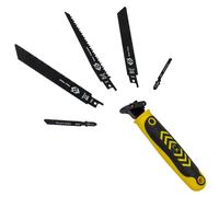 C.K Tools - Set di 6 seghe a mano multiple, sega a mano universale a cambio rapido con 5 lame per legno, metallo, cartongesso e plastica, set per sega a seghetto alternativo da giardino, sega per