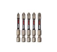 C.K Tools Vorteck - Set di 5 punte per cacciavite a percussione Pozidriv da 50 mm per avvitatori a percussione, attacco esagonale da 1/4", zona di torsione magnetica, PZ1 PZ2 PZ3, confezione da 5