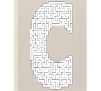 *C* LETTER MONOGRAM COMPOSITION NOTEBOOK -Whimsical Shaped Maze Puzzle Game Activity Cover- Diary Journal Sketchbook FUN GIFT: ֍7.25x9.5 Wide Rule֎ ... School Ivy League University
