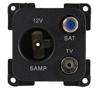 C-Line Presto Inprojal CBE - Presa da 12 Volt, Sat TV, caravan, roulotte, colore: Nero