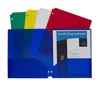 c-line two-pocket Heavyweight Poly portfolio cartella con tre fori, colore blu, confezione da 25 cartelline (32935) Confezione da 10 Assorted