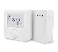 C-LOGIC 420-TC - Cronotermostato Digitale Radiofrequenza (No WiFi), Controllo RF Trasmettitore + Ricevitore, Schermo LCD Retroilluminato, Programmazione Settimanale, Modalità Manuale e Vacanze (5A)