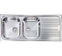 CM Lavello Cucina 2 vasche con Gocciolatoio DX in Acciaio Inox 116 x 50 cm - 010547.S1.01.2016